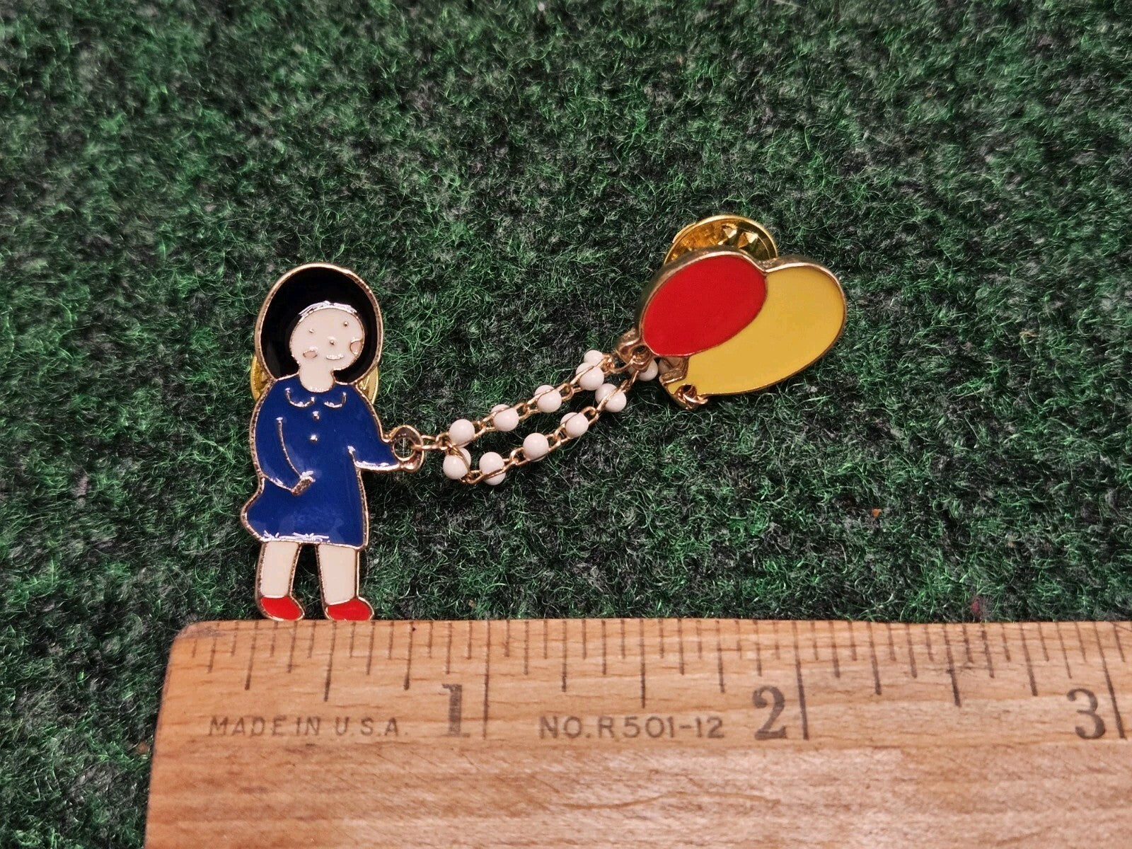 Girl With Balloon Pin Enamel Lapel Brooch
