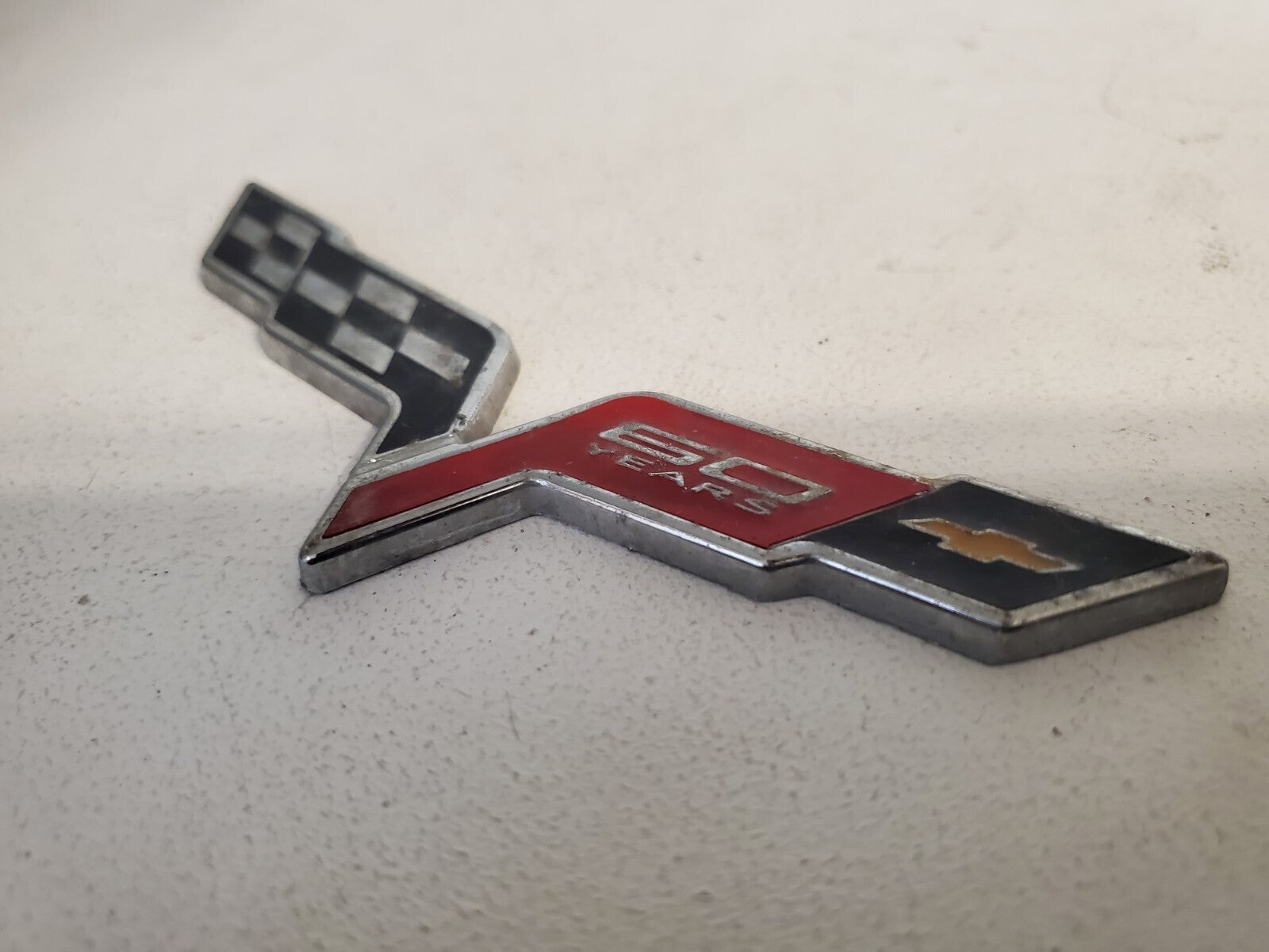 Fits Chevy Corvette C6 60 Years Emblem Cross Flag Badge Metal Logo 5L3