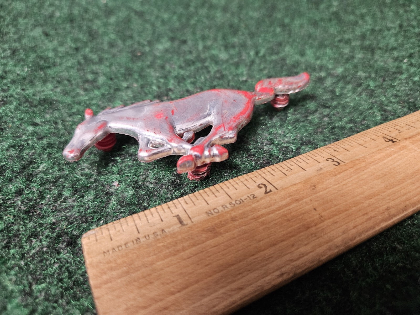Mustang Emblem ~3.6" Inch Horse Red Logo Pony Badge Plastic 9L2