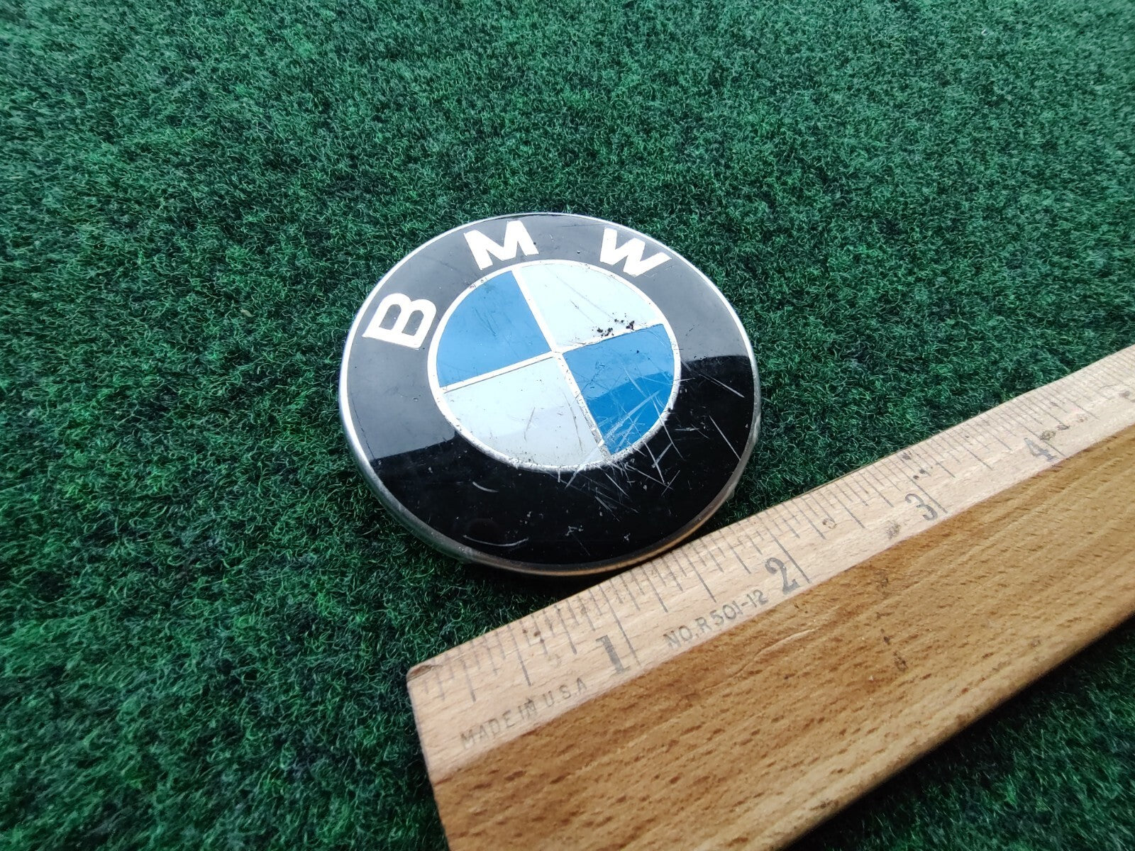 BMW OEM Vintage Steering Wheel Horn Button Emblem Badge Logo Name 5S4