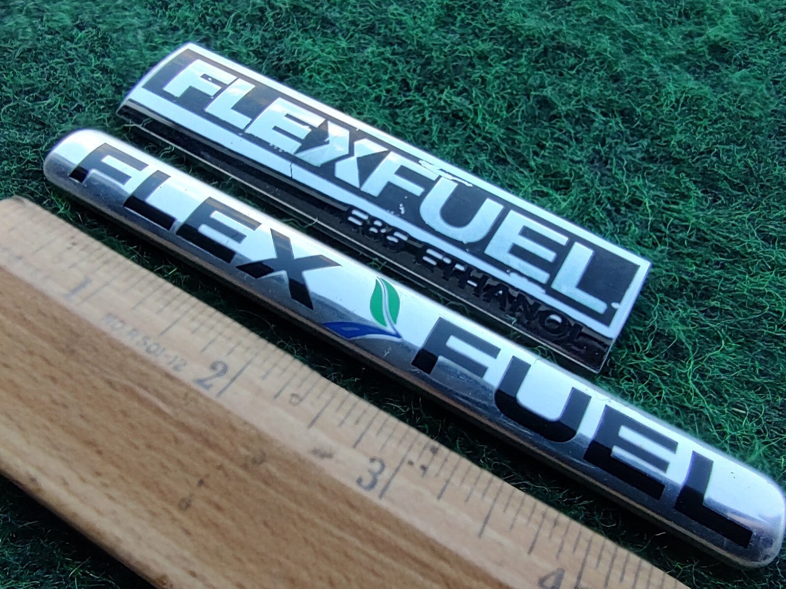 (2) Chevy GMC GM OEM Flex Fuel E85 Ethanol Emblem Badge Logo Nameplate Name 2L3