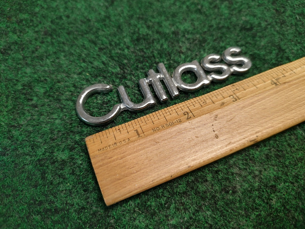 Oldsmobile Cutlass Emblem Nameplate Badge Chrome Metal OEM 4S3