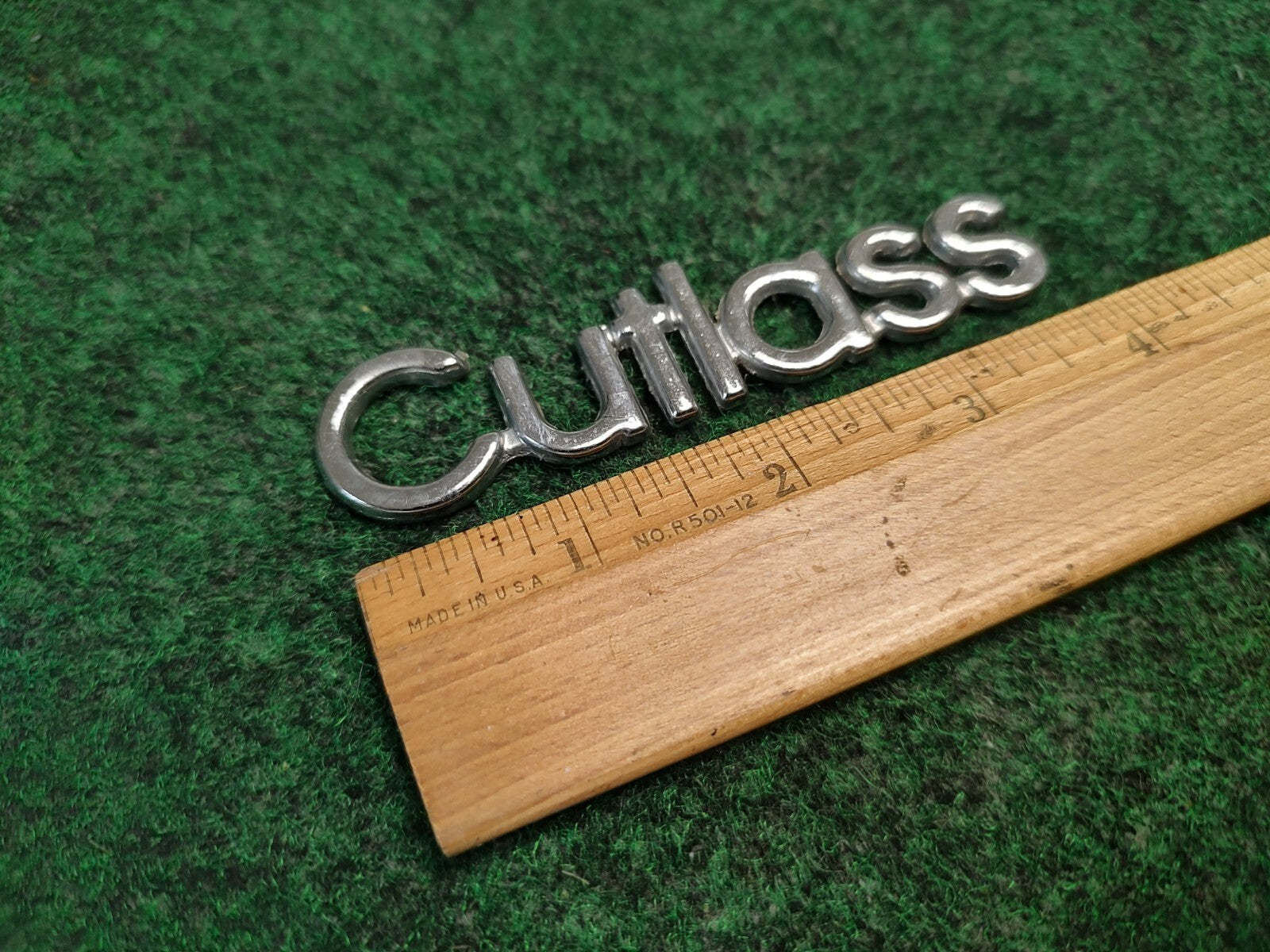 Oldsmobile Cutlass Emblem Nameplate Badge Chrome Metal OEM 4S3