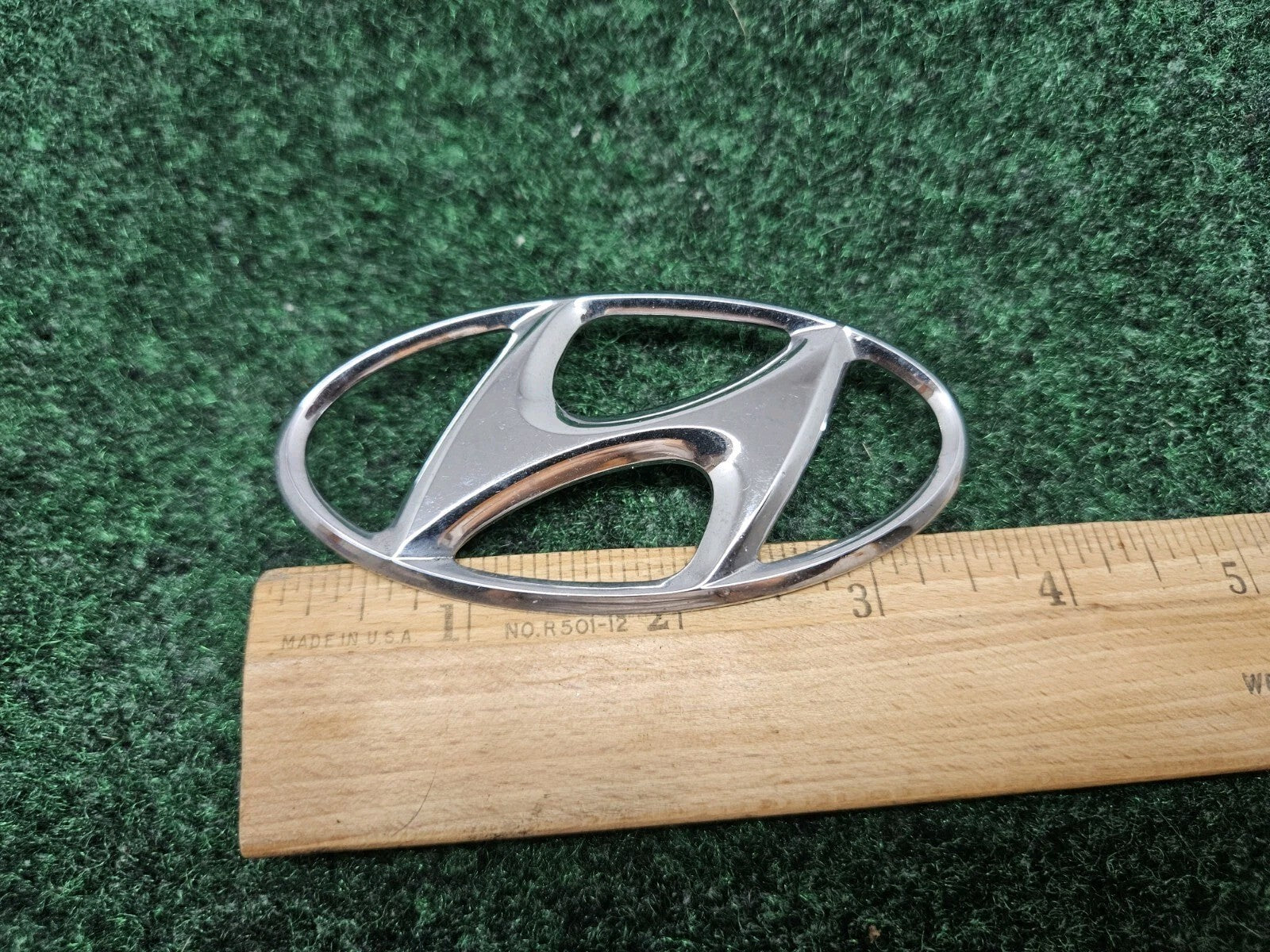 Hyundai Emblem Logo Symbol Badge Chrome OEM Nameplate Name Plate 3.5" Inch GL1