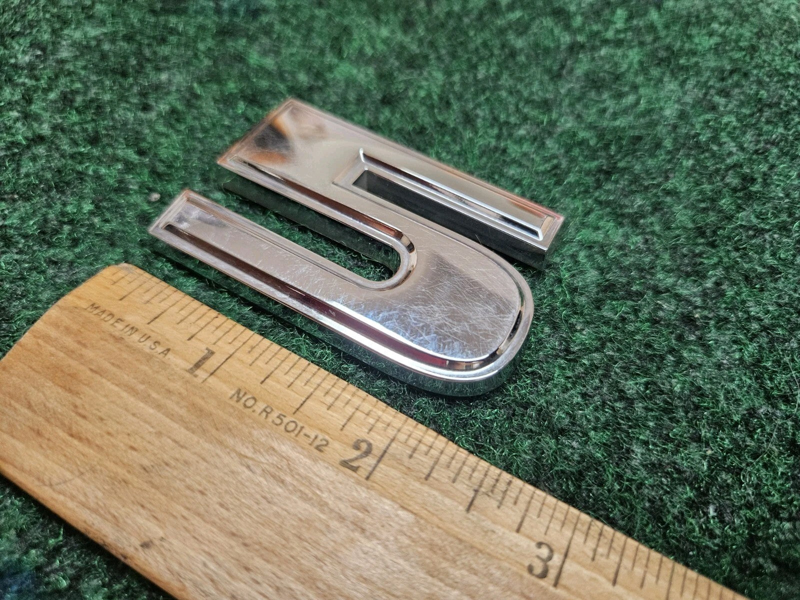 OEM 3D "5" Chrome Individual Number Lettering Emblem Badge 3D Logo Nameplate 7S6