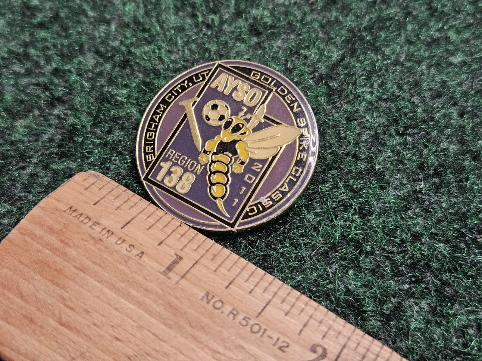 Golden Spikes Classics AYSO 2011 Region 138 Brigham City UT Lapel Pin Clasp