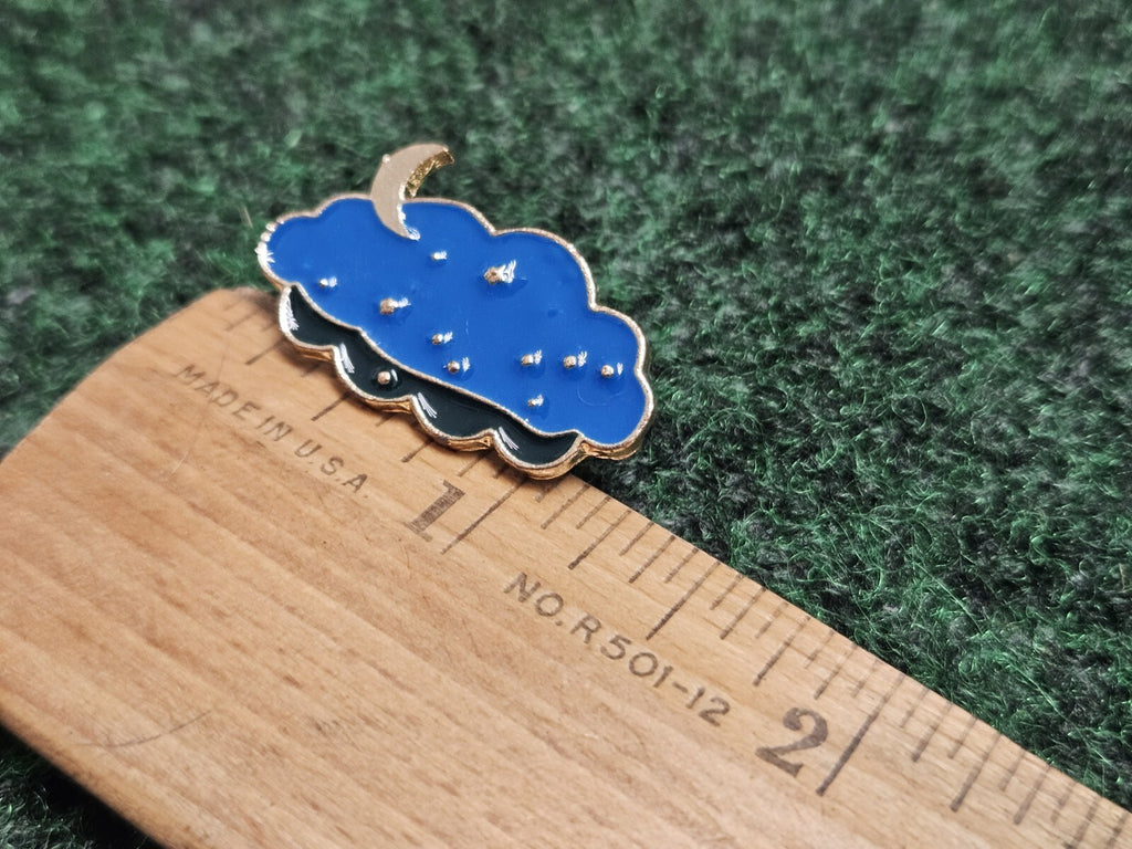Cloud Moon And Stars Enamel Lapel Pin Brooch Button Snap On