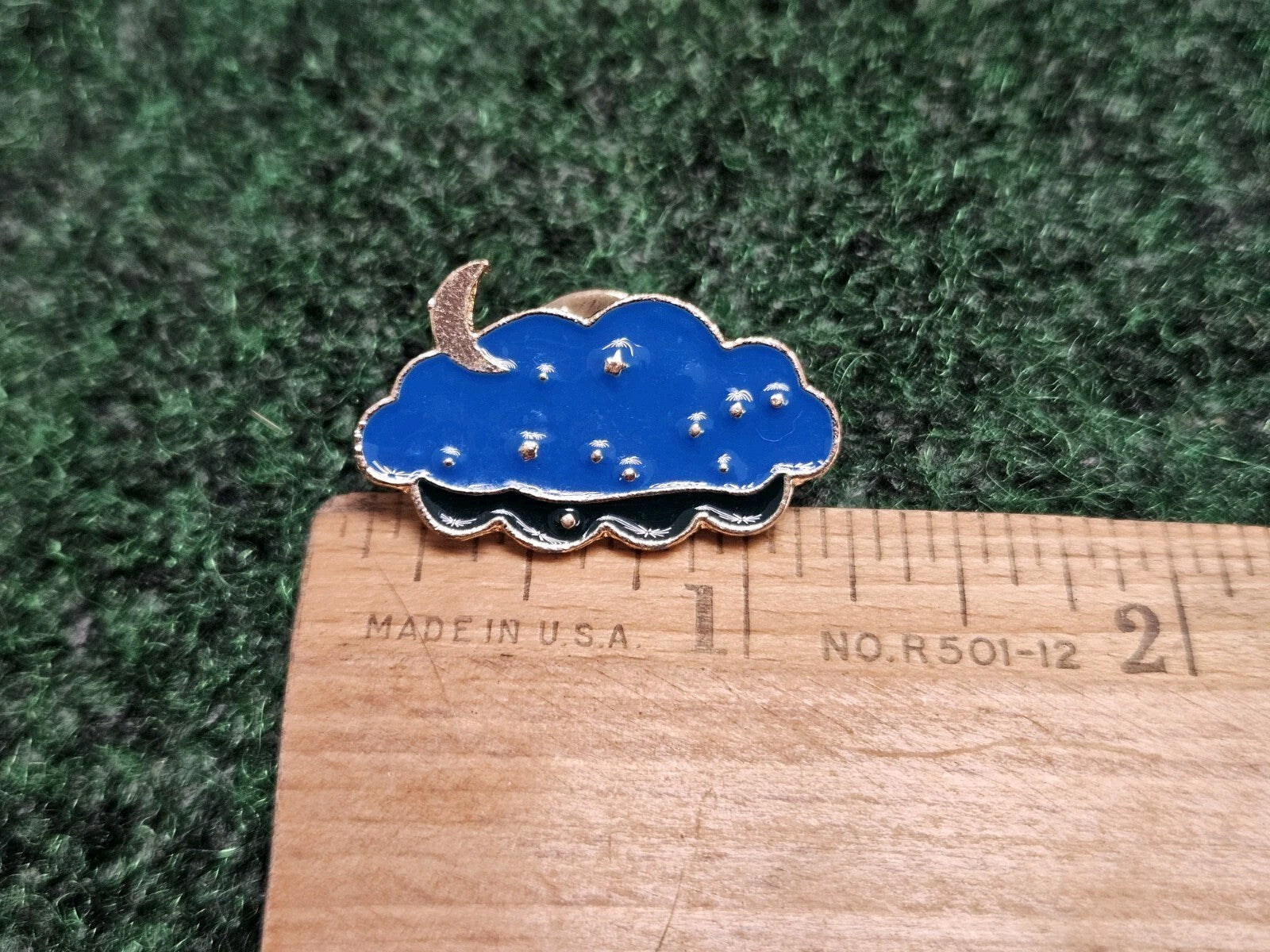 Cloud Moon And Stars Enamel Lapel Pin Brooch Button Snap On