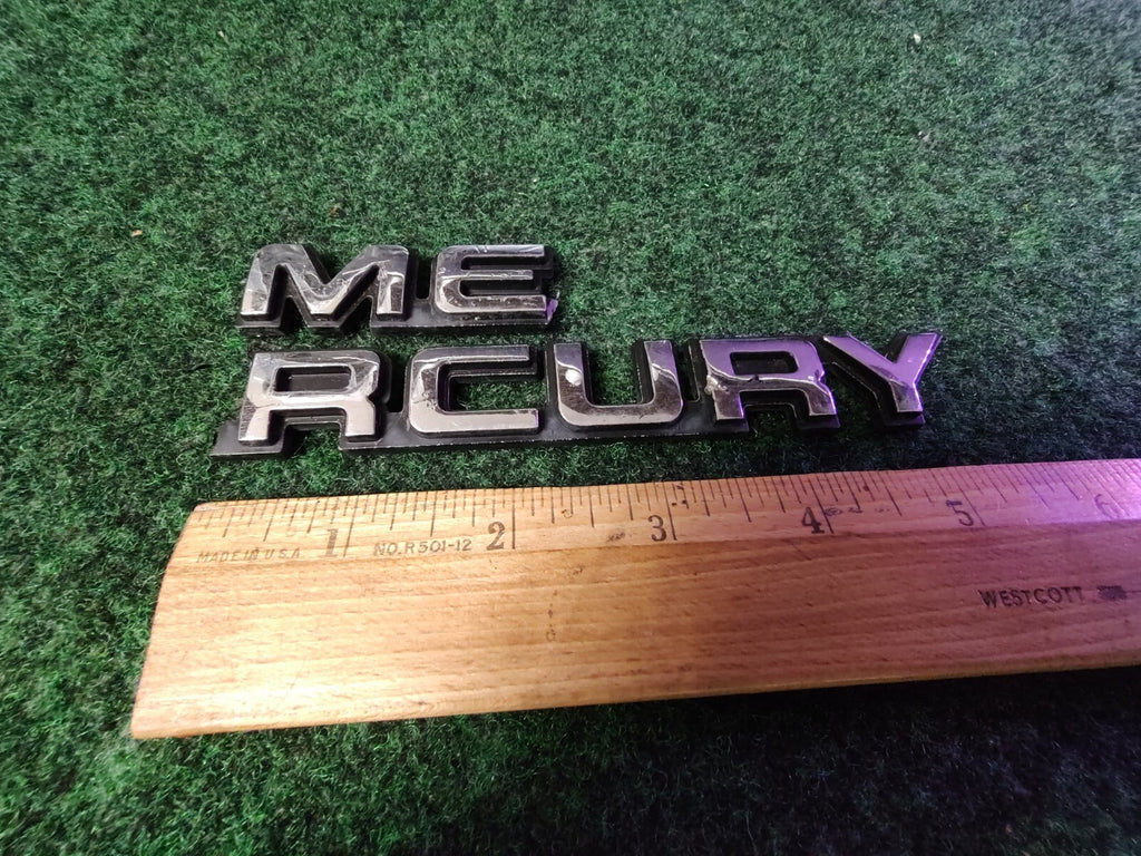 Mercury Name Plate Nameplate Emblem Logo Badge Rear Panel Chrome CRACKED 6S4