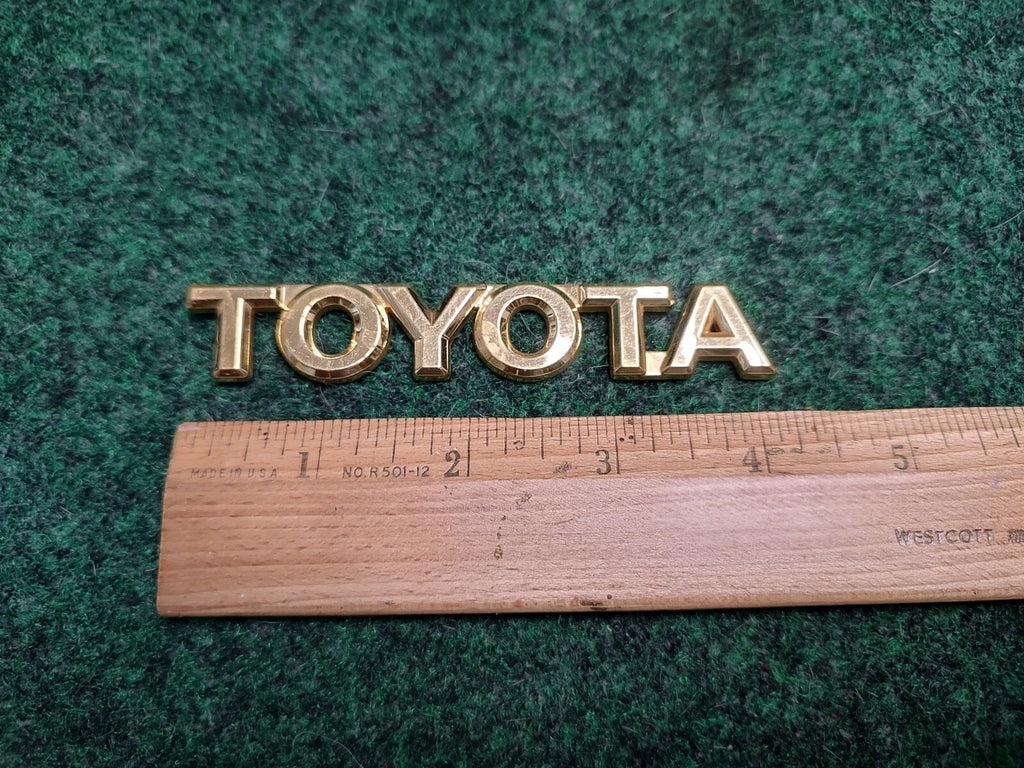 Toyota Gold Emblem Badge Nameplate OEM Genuine Vintage Logo Trim Gold 3S6