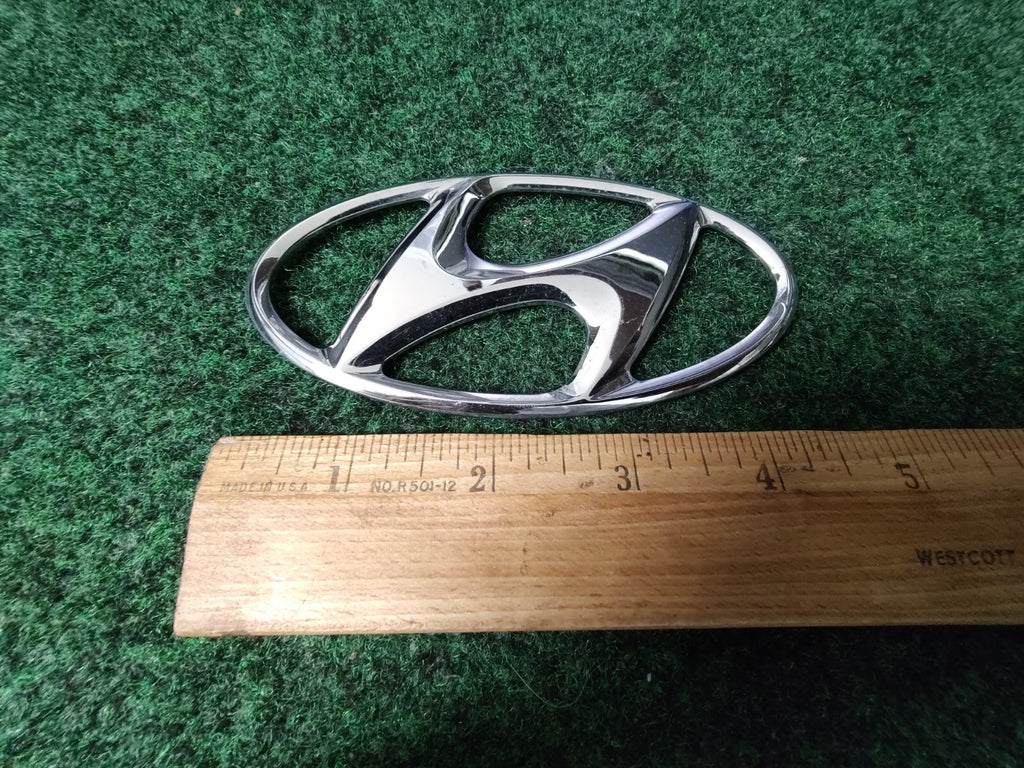 Hyundai Emblem Logo Symbol Badge Chrome OEM Nameplate Name Plate 4.5" 7S2